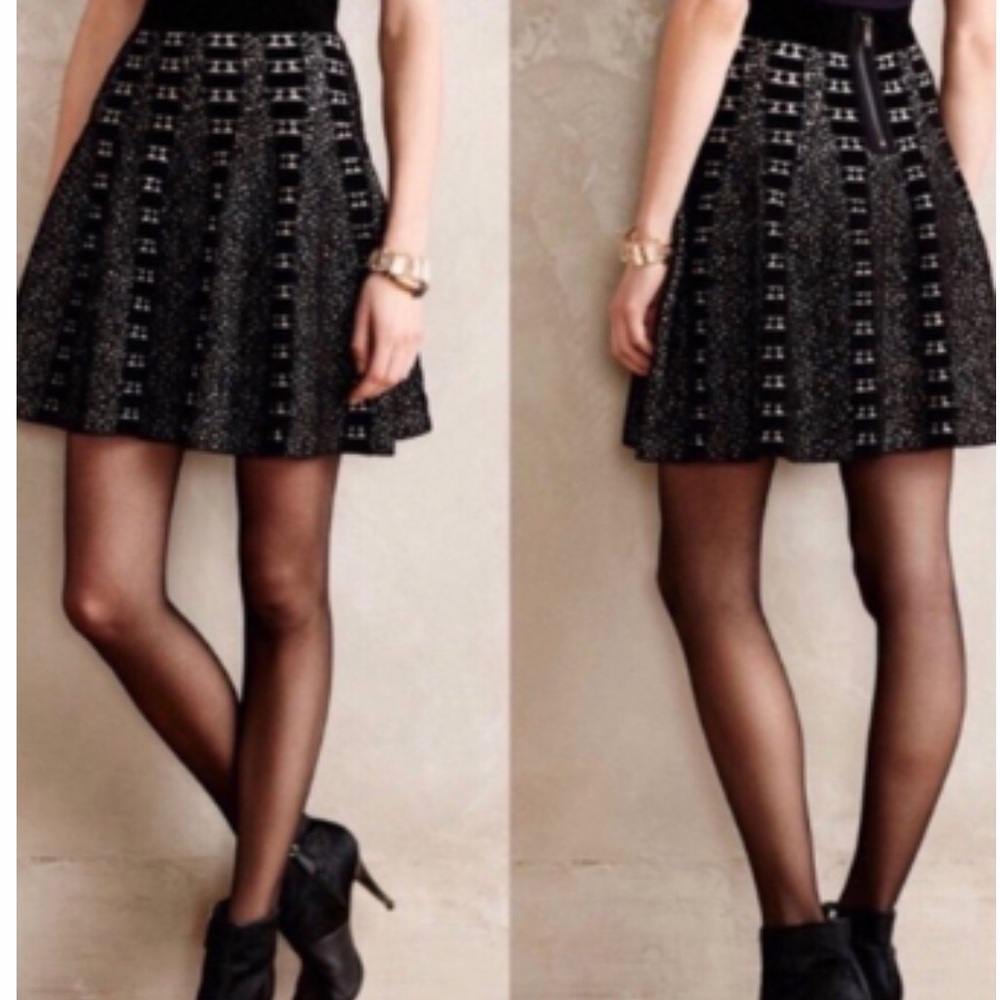 Anthropologie Moth Jacquard Knit Skirt